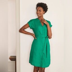 BODEN Evie Linen Shirt Dress Size 4P